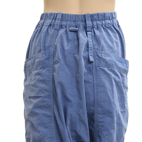 Free People Marbella Crop Harem Pants Slouchy Smocked Oversized Cotton S 283602 - Picture 7 of 8